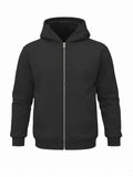 REGULAR ZIP HOODIE - COAL BLACK