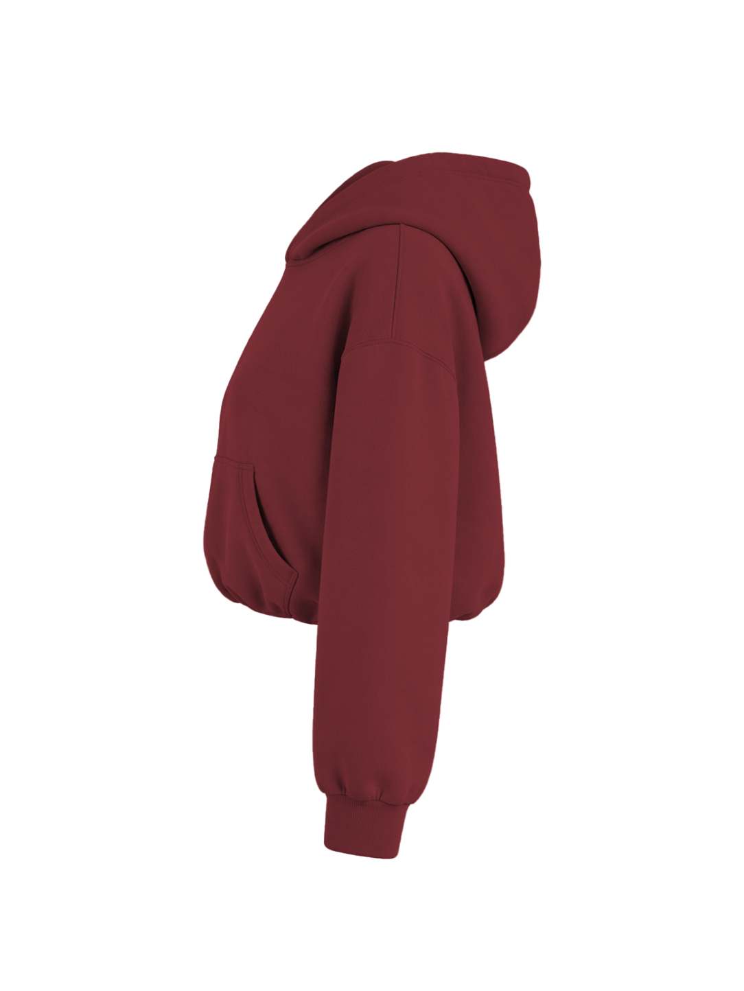 CROPPED PUFFY - MERLOT RED