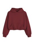 COZY CROPPED - MERLOT RED