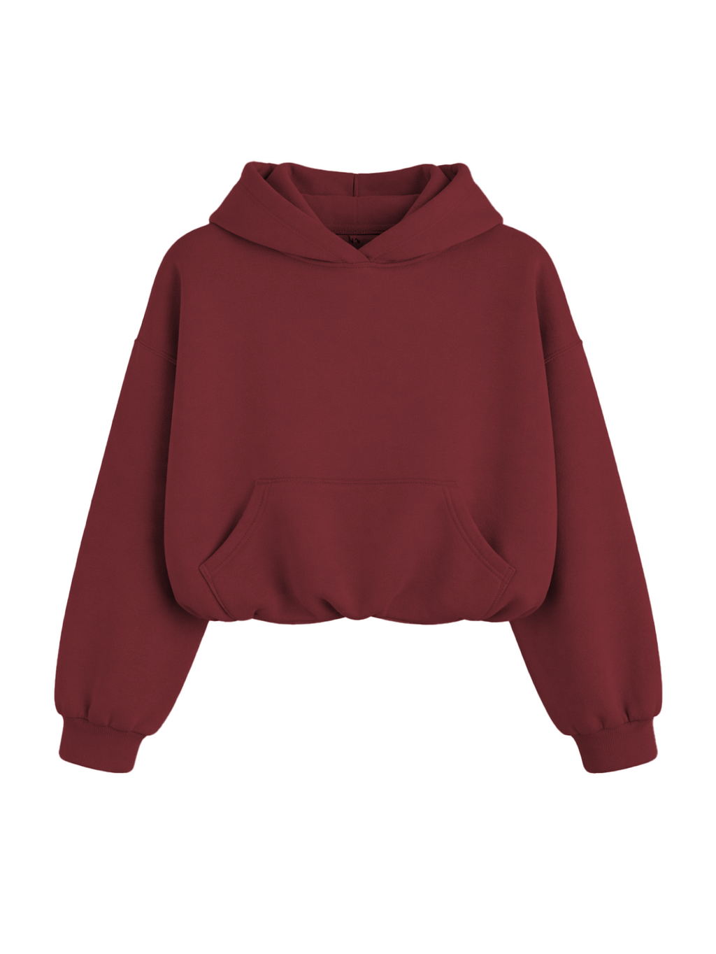 CROPPED PUFFY - MERLOT RED