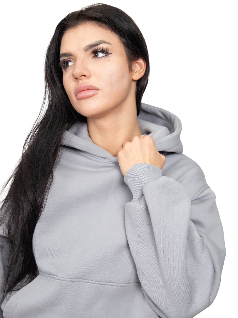 CROPPED PUFFY - STEEL