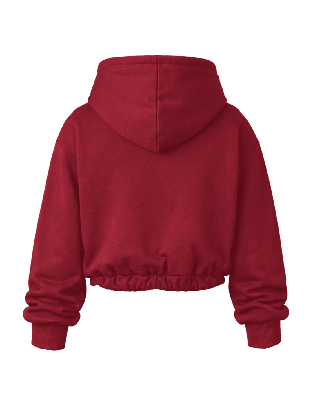 CROPPED PUFFY - MERLOT RED
