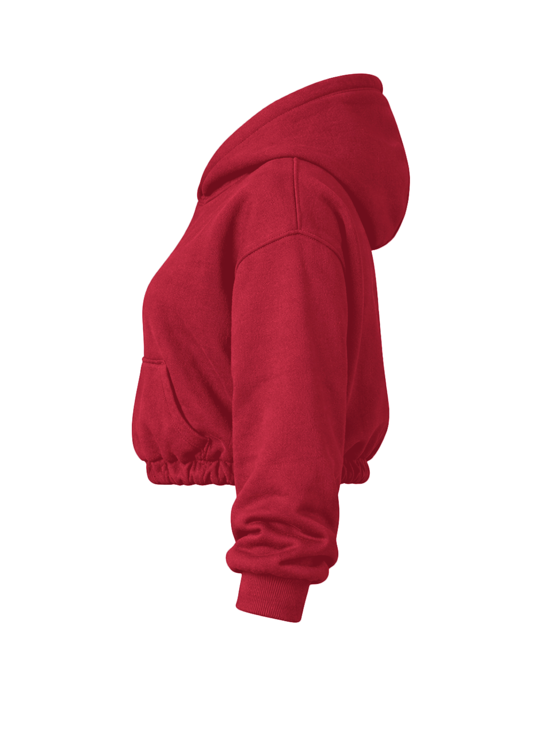 CROPPED PUFFY - MERLOT RED