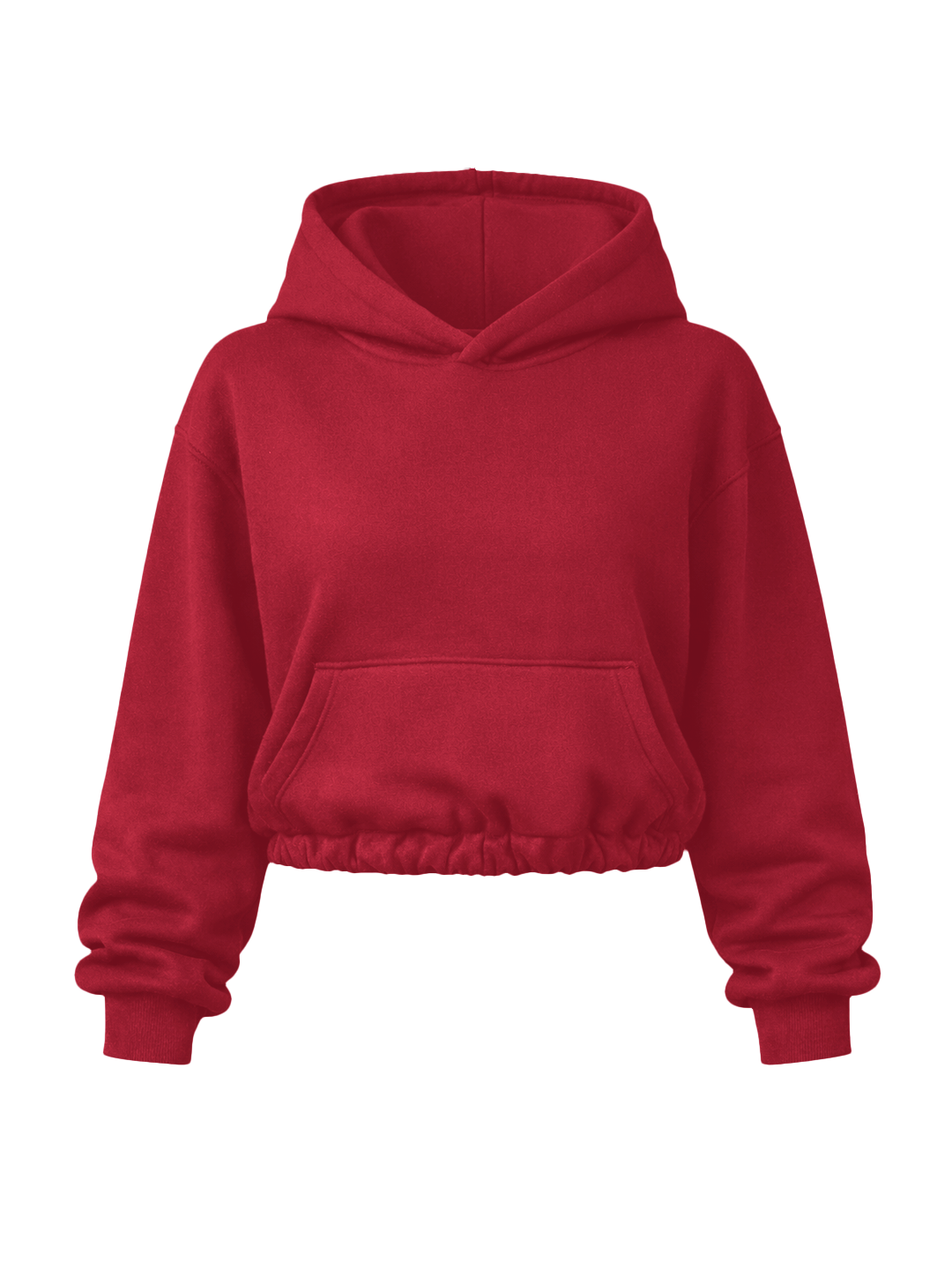 CROPPED PUFFY - MERLOT RED